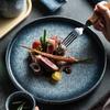 Color bajo cubierta Plato para bistec estilo japonés Plato para comida occidental Sentido Comercial Hogar Plato de cerámica Plato para pescado Plato plano para dim sum