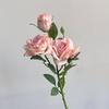 Imitação de flores 3 rosas secas assando borda retrô outono cor flor falsa fotografia adereços casa casa de família decoração vestido macio