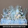 Fondo azul Flor de fila simulación decoración floral artificial azul claro camino plomo ceremonia de boda bruma escenario diseño diurno Nueva Serie