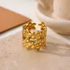 Anillo Cruzado de Acero Inoxidable Chapado en Oro de 18 Quilates, Estilo Nuevo Europeo y Americano, para Mujer, Versátil para el Uso Diario, Joyería de Anillo Abierto Simple y a la Moda