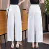 Pantalones Anchos Curvos de Longitud 9/10 para Mujer, Nueva Tendencia Otoño 2026, Aptos para Personas Petites, Cintura Alta Elástica, Pantalones Casuales Sueltos