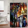 Cortina de Ducha Amazon Nueva Decoración de Baño Transfronteriza Tela Estilo Europeo Nuevo Poliéster Estampado Cortina Divisoria Cortina de Ducha Zhejiang