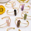 Joyería de Mano Europea y Americana Pulsera de Cristal Natural Hexagonal Doble Punta Pulsera Transfronteriza Nicho Piedra de Cristal Joyería Hecha a Mano Pulsera Mayoreo