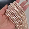 Económico Collar de Perlas de Agua Dulce Naturales de 4-5 mm Lado Doble Pulido Perforado Lateral Perlas Irregulares Barrocas Moradas Cuentas Sueltas DIY