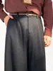 Pantalones de hombre Hanlu con textura de lana sintética y caída, pantalones casuales holgados de otoño, pantalones largos vintage de rayas verticales