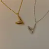 Colar Irregular em Forma de V Banhado a Prata Espessa de Cobre Branco, Colar Minimalista Estilo Cool Celebridade da Internet Xiaohongshu