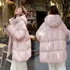 Estilo Novo de Inverno Comprimento Médio Super Valoriza Mulheres Baixas Popular Este Ano Jaqueta de Algodão com Penas Média Feminina