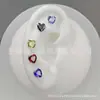 Pendientes de Titanio F136 Corazón Fondo Redondo Circonita 5A Clavo de Hueso de Oreja Pendientes para Labio Joyería para Piercing de Aleación de Titanio G23 Accesorios