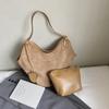 Bolso de Mano Retro Escarchado de Gran Capacidad, Bolso Cubo Moderno y Sencillo, Bolso de Hombro de Alta Gama para Viajes Diarios de Mujer, Comercio Exterior Transfronterizo