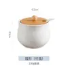 Botella de cerámica de un solo recipiente y una sola lata para condimentos, lata de sal, utensilios de cocina, caja de condimentos, frasco de condimentos, lata de condimentos, estante para condimentos lote ke
