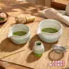 Cuencos de matcha personalizados, cuencos de té de cerámica vidriada en degradado, soportes para batidores de té, juegos de cuencos de té de la dinastía Song y cuencos de té para moler té