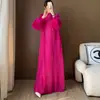 Vestido plisado de moda para mujer, de alta gama, holgado, entallado, extralargo, talla grande, falda larga, vestido, vestido