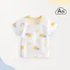 Camiseta de Manga Corta de Algodón Puro para Bebé Estilo Delgado de Verano Top de Dibujos Animados para Niñas y Niños Ropa de Verano para Niños Camiseta Básica para Niños