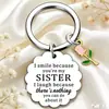 Chaveiro transfronteiriço com renda, citações inspiradoras para irmãs, pingente de melhor amiga, decoração de rosa, acessórios, acessórios para bolsa de aço inoxidável