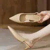 Sandalias Baotou para Mujer Tacón de Aguja Primavera/Verano 2026 Nuevo Llegada Versátiles Estilo Hada Planas Tacón Medio Punta Tacones Altos Mujer