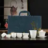 Moda Nacional China Dehua Mate Jade Gordo Porcelana Blanca Traje Hogar de Gama Alta Tapa Tazón Caja de Regalo Traje Taza de Degustación Imprimible