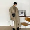 Asclo&Qiao Dongdaemun Estilo Coreano Otoño Nuevo Gabardina Abrigo de Doble Botonadura Gabardina Balmakken