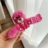 2026 Lindo y Moderno Oso de Peluche Fresa Pinza para el Cabello Rosa Bella Color Pitahaya Pinza de Tiburón Accesorio para el Cabello