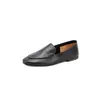 Mocasines de piel de becerro de primera capa para mujer, zapatos planos de otoño e invierno, nuevos, puntera redonda, cómodos, piel genuina, corte medio, zapatos de vestir para mujer talla 40