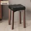 Banquinho Quadrado de Madeira Maciça para Casa Empilhável Banquinho de Mesa de Jantar Banquinho de Jantar para Restaurante Banquinho Quadrado Estofado Resistente Durável Banquinho Reserva para Convidados