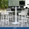 Muebles Silla de Barra para Villa Ocio Jardín Patio Una Mesa Cuatro Sillas Impermeable Protección Solar Respaldo Silla de Mimbre Barra Silla Alta