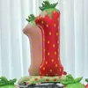 Nuevo Base Fresa Globo de Película de Aluminio Digital Decoración para Fiesta de Primer Cumpleaños de Bebé Arreglo Accesorios para Fotos Venta al por Mayor