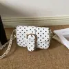 Bolso cuadrado pequeño de lunares lindo de nicho coreano para mujer, bolso cruzado, bolso tote pequeño nuevo 2026, bolso elegante y con estilo para el trabajo