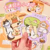 Cuaderno Plegable Nuevo Estilo Temática de Gatos, Cuaderno Portátil en Blanco de Forma Irregular, Papelería para Estudiantes, Bloc de Notas, Regalo Pequeño