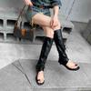 2024 Comercio Exterior Nuevo Estilo Botas de Chica Caliente Punta Abierta Botas Largas Diseño de Nicho Sandalias con Correa Distintiva Botas de Tacón con Clip en la Punta