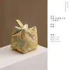 Bolsa de armazenamento para conjunto de chá em tecido estilo chinês com alça única, bolsa de acessórios para chá estilo vintage para uso doméstico, bolsa portátil de viagem para preparo rápido de chá