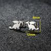 Nuevos Pendientes de Acero Inoxidable con Animales Lindos Calados de Origami Zorro Mariposa Dragón para Niñas, Accesorios de Oreja de Moda y Versátiles