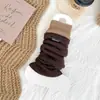 Cubiertas de Calcetines con Parche de Letra para Mujer, Calentadores de Piernas Tejidos Cálidos de Otoño e Invierno, Calcetines Holgados de Canalé con Bloques de Color Estilo Coreano, Cubre Pies Y2K