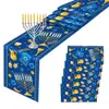 Zc013 Hanukkah Hanukkah Bandera de Mesa Mantel Fiesta Tema Festivo Hogar Sala de Estar Mesa de Comedor Decoración de Fiesta