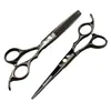 Tijeras de Peluquería Negras Clásicas, Tijeras para Cortar el Cabello, Tijeras Planas, Tijeras para Flequillo, Set Combinado de Tijeras Adelgazadoras, Venta Directa del Fabricante