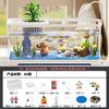 Acuario Pequeño Sala de Estar Hogar Paisajismo Juego Completo de Tanque de Agua Ecológico Vertical Sin Agua con Tapa Transparente Persona Perezosa Cría Peces Dorados