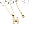 Collar con colgante de 26 letras en inglés para mujer, conjunto de cobre, colgante de circonita, cadena corta para clavícula LM
