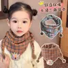 Bufanda Triángulo Infantil de Principios de Otoño Estilo Coreano Cuadros Engrosada Cálida para Niños y Niñas para Ir a la Escuela Bufanda Chal Cortavientos