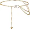 Moda Europea y Americana Nueva Cadena de Cintura Versátil con Hebilla en Forma de Corazón Joyería de Moda Cadena Metálica Multicapa Cadena de Cintura Cadena Corporal