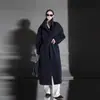 25 Novos Casacos de Lã de Alto Padrão Outono/Inverno para Mulheres, Gola Alta Fashion com Bolsos, Casaco de Caxemira Dupla Face