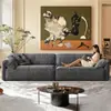 Sofá de Tecido Orelha de Elefante Baxter Minimalista Italiano Sala de Estar Apartamento Pequeno Assento Grande Creme Profundo Estilo Sofá Reto