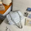 Bolsa de Mão Estilo Coreano Literário Fresco com Padrão de Bolinhas para Mulheres Bolsa Transparente Bidimensional Bolsa Média para Aluno do Ensino Médio Bolsa de Ombro Casual