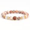 Comercio exterior transfronterizo pulsera de cuentas de piedra natural ojo de gato de color mixto de 8 cm para mujer elástica ajustable fuente al por mayor