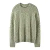 Suéter de Cachemira para Mujer 100% Cachemira Pura Hilo Grueso Casual Holgado Moda Casual Cuello Redondo Jersey Suéter Tejido