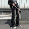 High Street Vibe Style Vintage Lavado Jeans Masculino Solto Reto 2024 Marca da Moda Estilo Americano hiphop Calças de Perna Larga