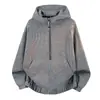 Sudadera deportiva con capucha y media cremallera para hombre, corte holgado, estilo primavera y otoño, chaqueta cálida y transpirable de manga larga