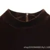 Exportação Transfronteiriça Roupas Femininas 2025 Novo Estilo Europeu e Americano Moda Renda Costurada Vestido de Veludo 8779664