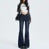 Calça jeans flare feminina, nova tendência de moda verão 2026, cintura em V, calça boca de sino sexy estilo retro americano de cintura baixa