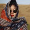 Nuevo Chal de Algodón y Lino para Turismo de Verano en Pastizales del Noroeste de Xinjiang y Tíbet, Bufanda Femenina con Protección Solar