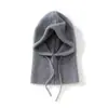 Atacado Transfronteiriço do Fabricante Chapéu Gorro Unissex Espesso Quente 100% Lã Novo Outono e Inverno com Cachecol Integrado