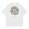 Camiseta de Verão com Estampa de Pedra Transfronteiriça, Manga Curta, Estampa de Bússola, Espuma 3D, Gola Redonda, Ombro Caído, Casual, Caimento Solto, Unissex